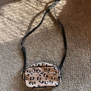 a new day Leopard Print Crossbody Bag with Black Strap